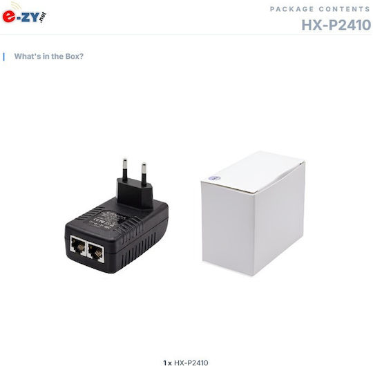 E Zy.Net HX-P2410 PoE+ Injector