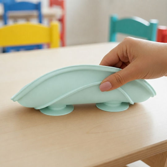Bocioland Farfurie pentru copii din silicon verde