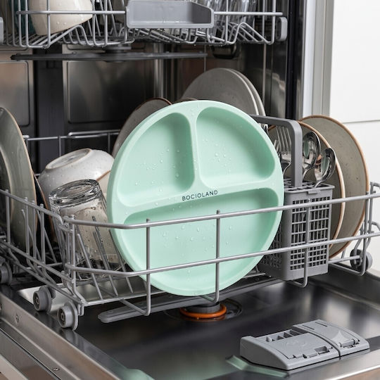 Bocioland Farfurie pentru copii din silicon verde