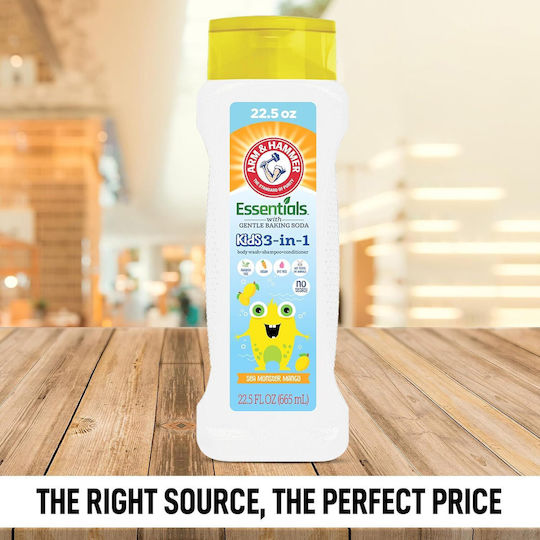 Arm & Hammer Gel de duș și șampon pentru copii și balsam cu mango sub formă de spumă 665ml