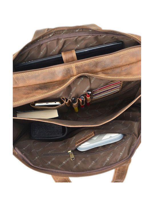 Geantă bărbătească de umăr / crossbody din piele Bej