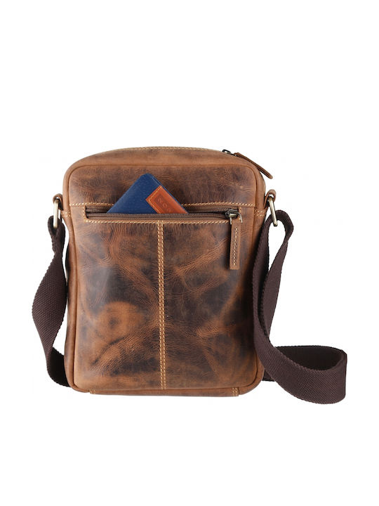 Geantă bărbătească de umăr / tip crossbody din piele Bej
