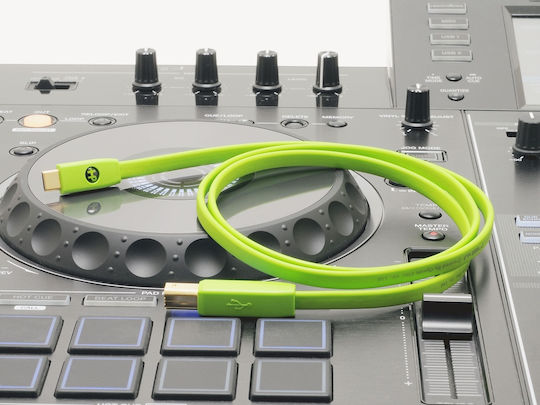 Oyaide Flat / Braided Cablu USB 2.0 USB-C tată - USB-C Verde 1m PRD-000025028
