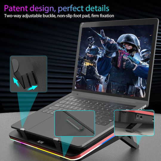 IETS Pad De Răcire Pentru Laptop Până La 17.3" Cu 1 Ventilator Și Iluminare B09FJ961PG