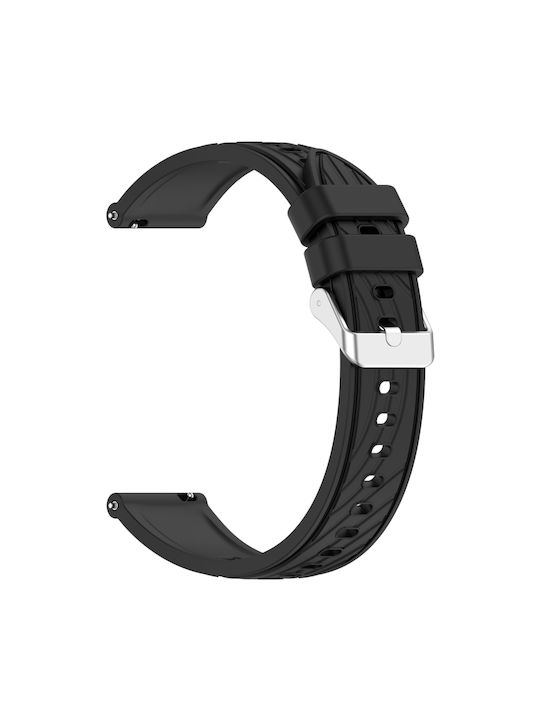 Garmin Venu 2 Plus Stripe Texture Silicone 20mm Watch Band Black Garmin Venu 2 Plus Stripe Texture Silicone 20mm Watch Band Black