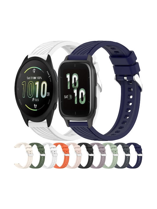 Garmin Venu 2 Plus Каишка за часовник със Stripe Texture Силикон 20mm Черна