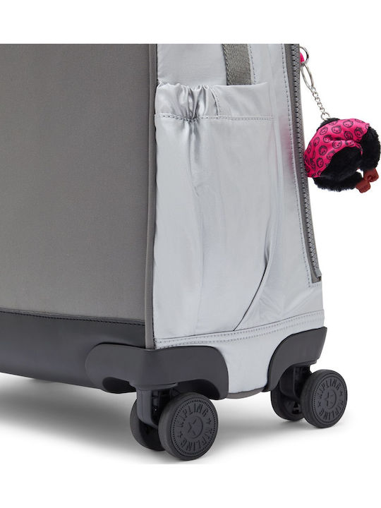 Kipling Happy Face Σχολική Τσάντα Τρόλεϊ Ασημί 40.5 x 20 x 45εκ