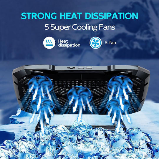 Aimiuzi Stand de Susținere pentru Laptop până la 15.6" cu 5 Ventilatoare și Iluminare