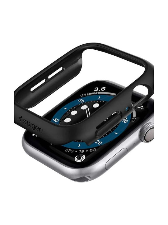 Spigen Thin Fit Пластмасов Калъф Apple Watch 4 5 6 Se 44mm Черен