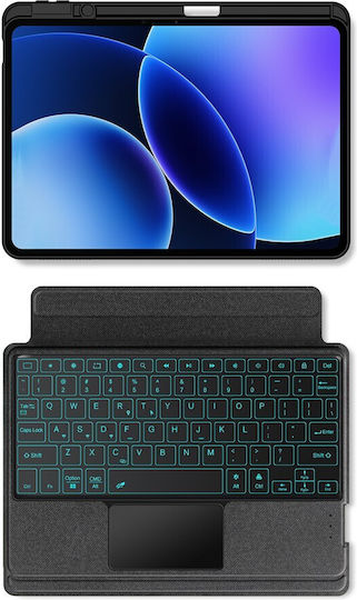 Leather Tablet Case Bluetooth Keyboard Touchpad Backlight Xiaomi Pad 8 Black