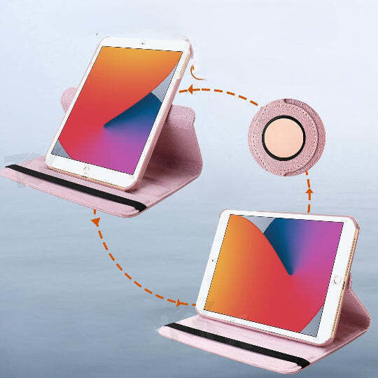 Smart Book Case 360° Rotation Ipad 10.2" 9th Gen 2021 8th Gen 2020 7th Gen 2019 Ipad Air 3 10.5" Ipad Pro 10.5 3th Gen Rose Gold