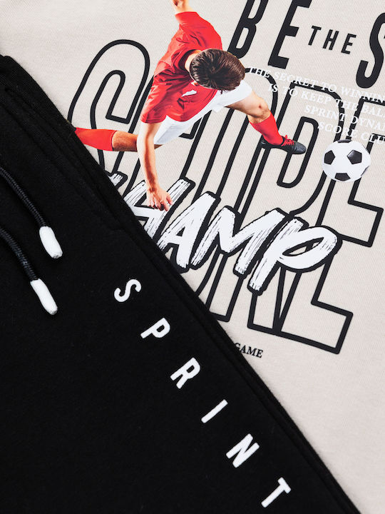 Kids Sweatpants Set Ecru 2 Pieces