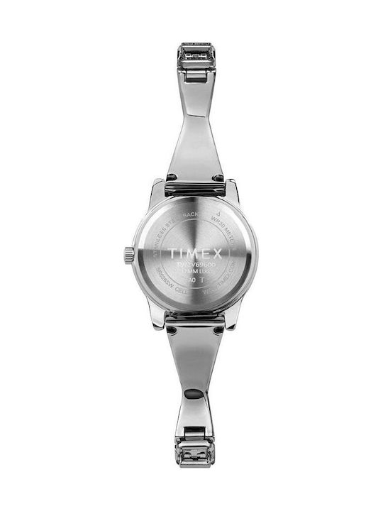 Timex Дамски Часовник 25mm Кварцов с Сребриста Метална Верижка
