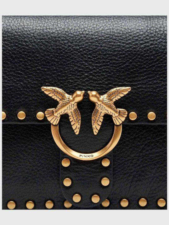 Love One Leder Damenhandtasche Crossbody Schwarze