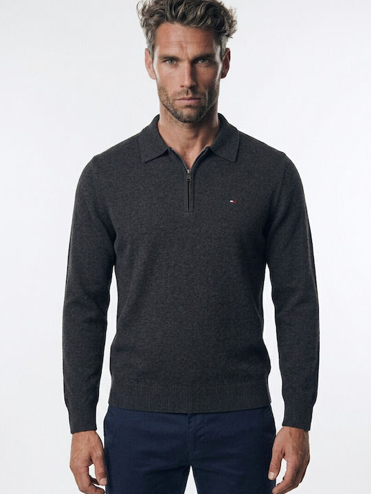 Polo Langarm Graue Bluse