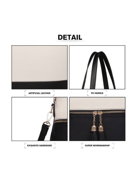 Set Leather Women's Tote Bag Black