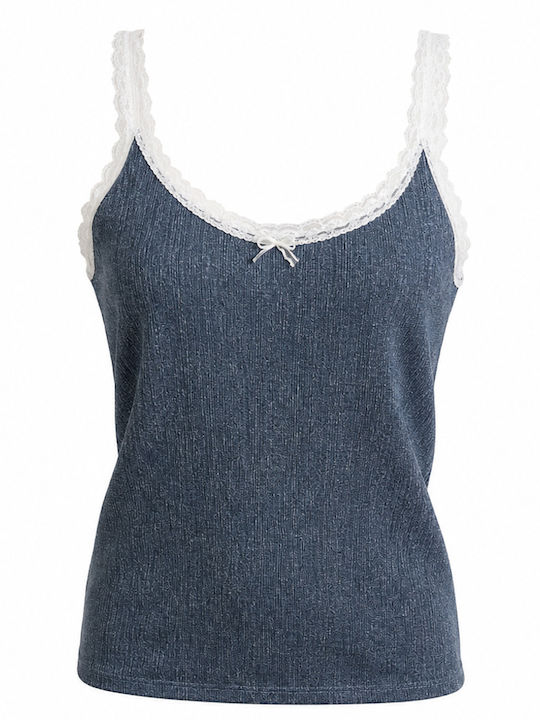 Women's T-Shirt with Spaghetti Strap Navy Blue