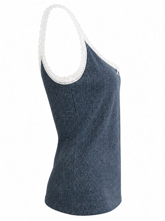 Women's T-Shirt with Spaghetti Strap Navy Blue