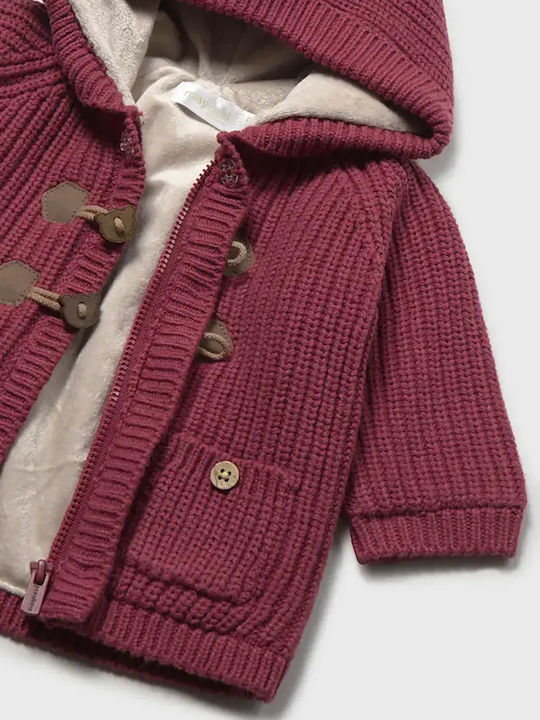 Kids Casual Short Burgundy Jacket