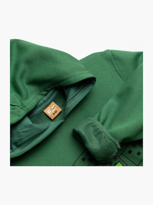 Kinder-Sweatshirt mit Kapuze Grün