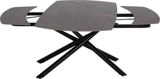 Vanta Masă de Sufragerie Extensibilă cu Suprafață Ceramică Gri 136(+63)x90x77cm