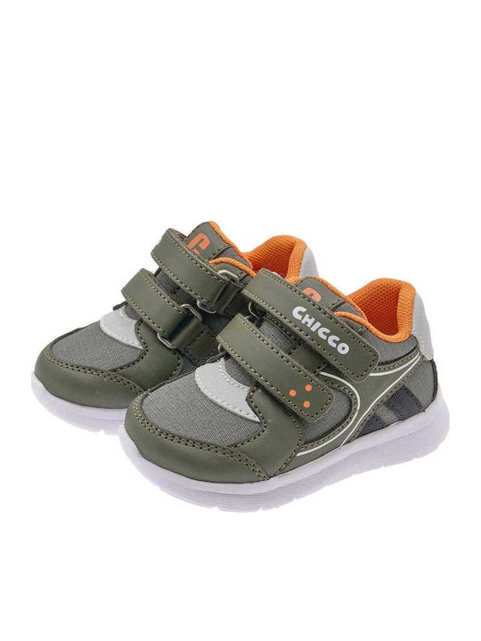 Kids Anatomic Sneakers with Hoop & Loop Closure Khaki