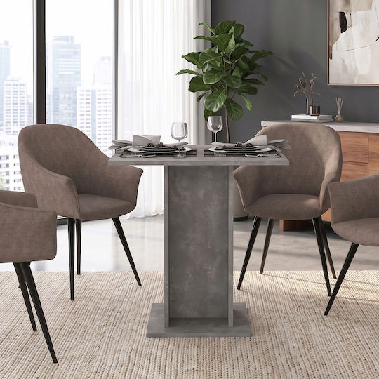 Allos Square Kitchen Table Wooden Grey Concrete 75x75x77cm