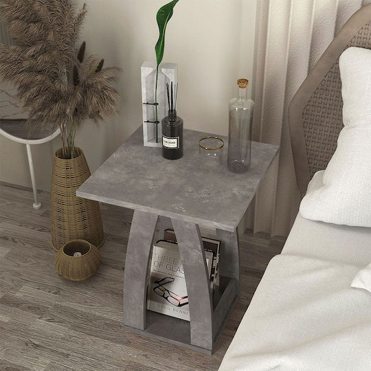 Deros Wooden Grey Bedside Table 45x45x56cm