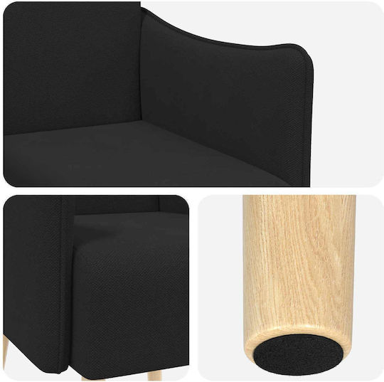 Armchair 60x65x76cm Black Armchair 60x65x76cm Black