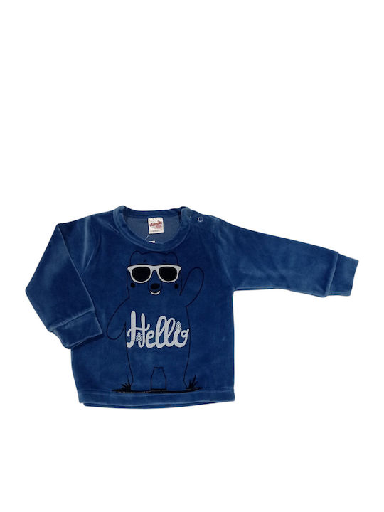 Minerva Kids' Pajamas Winter Velvet Blue