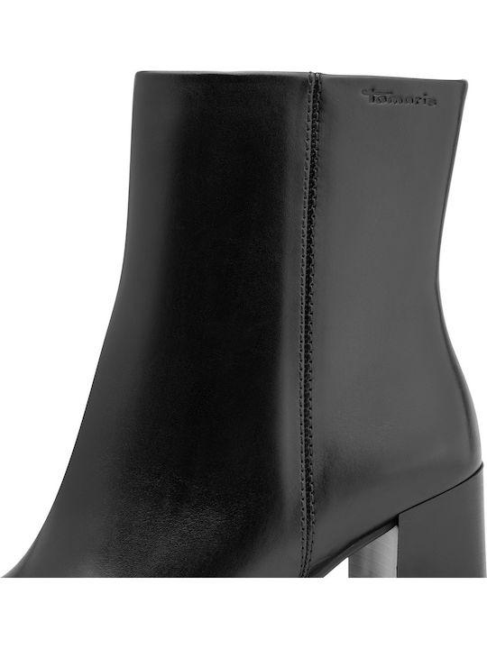 Leder Damen Stiefeletten Schwarz