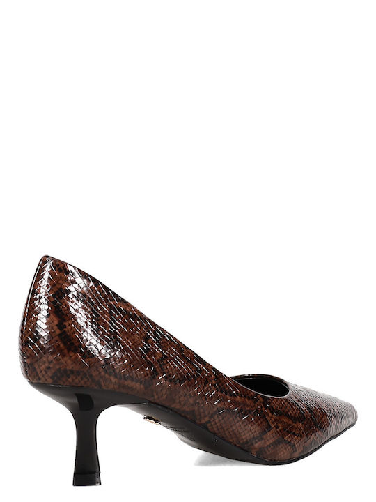Pointed Toe Heels Animal Print Brown