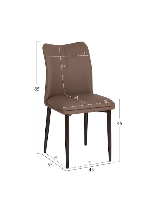 Namis Dining Chairs with Faux Leather Upholstery Brown 2pcs 45x55x85cm