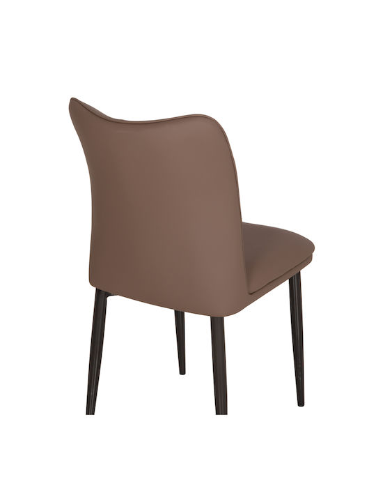 Namis Dining Chairs with Faux Leather Upholstery Brown 2pcs 45x55x85cm