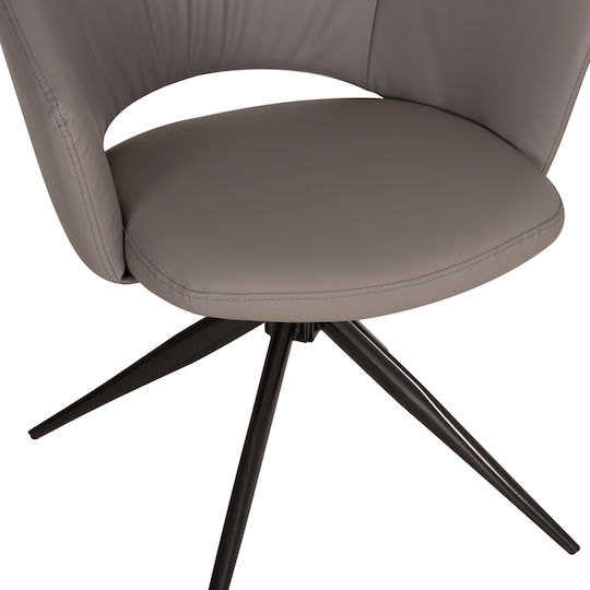 Annel Dining Chairs with Faux Leather Upholstery Grey 2 pcs 63x63x74cm