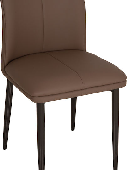 Namis Dining Chairs with Faux Leather Upholstery Brown 2pcs 45x55x85cm