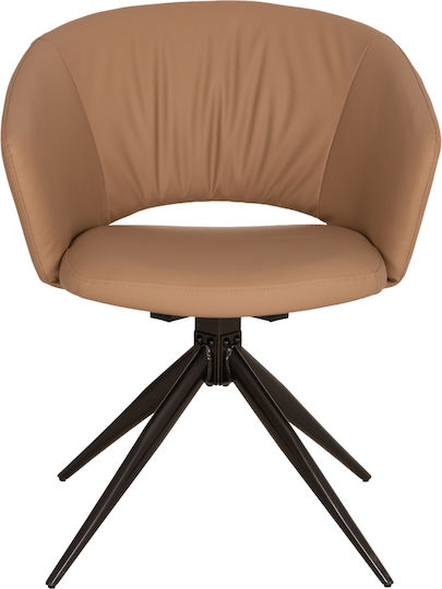 Annel Dining Chairs with Artificial Leather Upholstery Mocha 2 Pieces 63x63x74cm