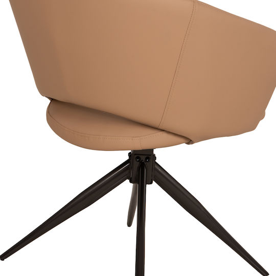 Annel Dining Chairs with Artificial Leather Upholstery Mocha 2 Pieces 63x63x74cm