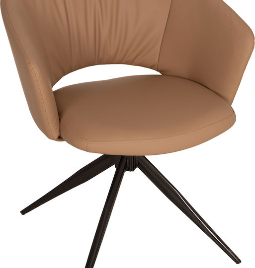 Annel Dining Chairs with Artificial Leather Upholstery Mocha 2 Pieces 63x63x74cm