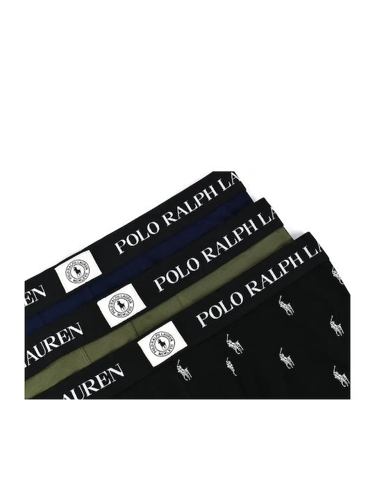 Herren Boxershorts Schwarz|Olive|Blau 3er Pack