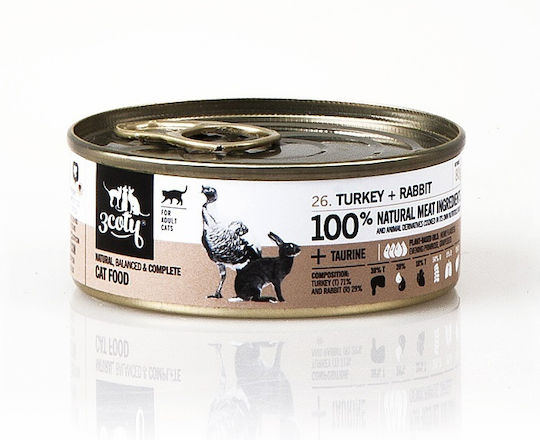 3coty 3coty Nasses Katzenfutter für Erwachsene Katzen 12x80gr
