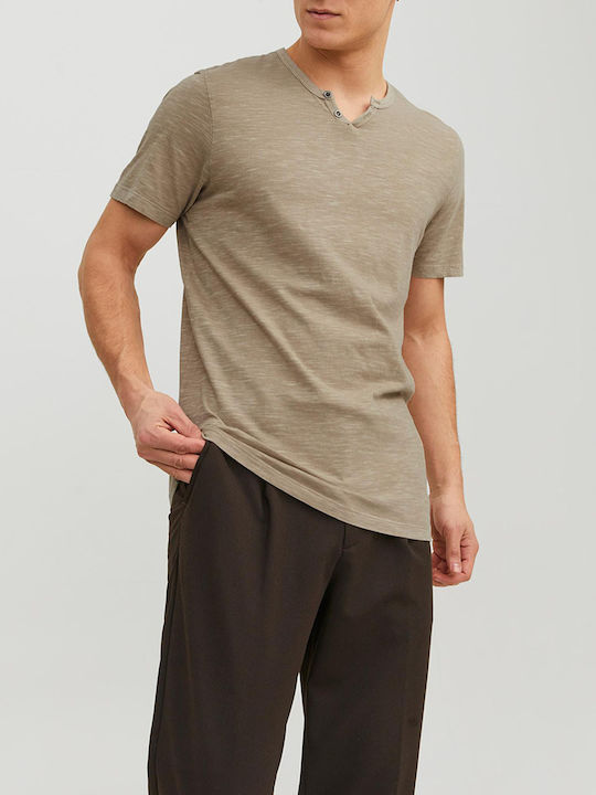 Jack & Jones Tricou cu gât Sandybrown