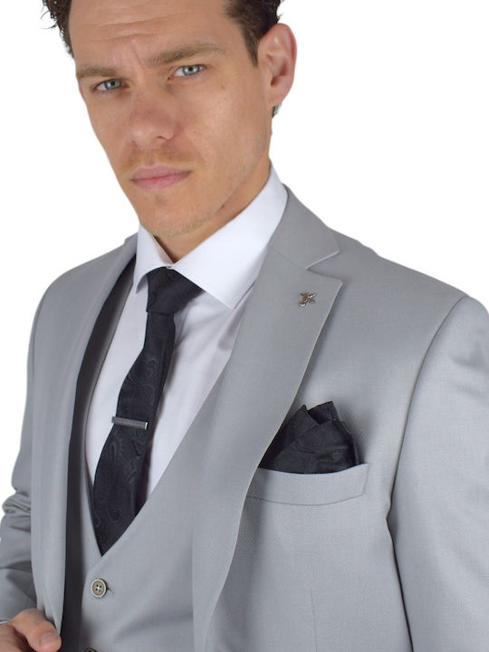 Men's Suit with Vest Grey Light