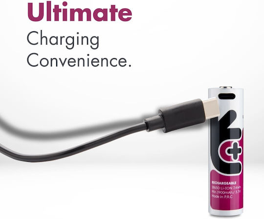 Uniross Usb-c Rechargeable 18650 Lithium Battery 2000mah 1pc