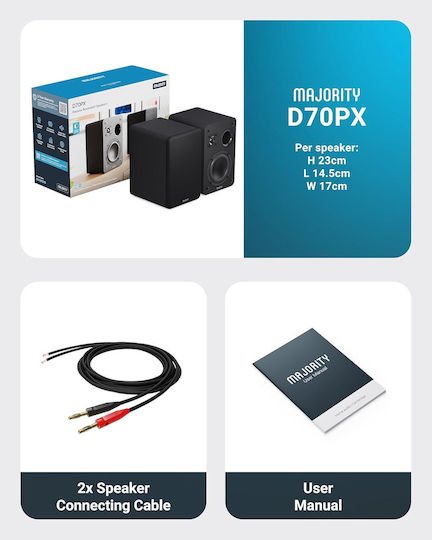 Majority Passive Ηχεία Studio Monitor 60W (Ζεύγος) Μαύρα