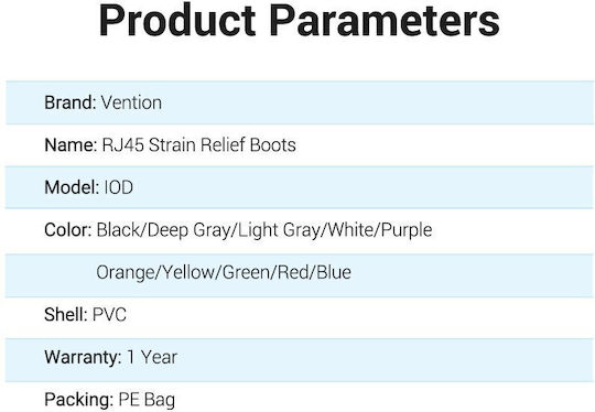 Vention Rj45 Strain Relief Boots Red Pvc Type 50-pack Iodr0-50 Veniodr0-50 Veniodr0-50