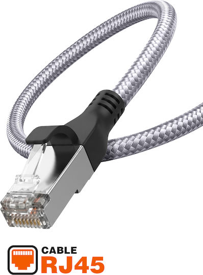 Linq RJ45 Ethernet кабел към USB-C USB 3.0 2 м високоскоростна мрежова връзка сив