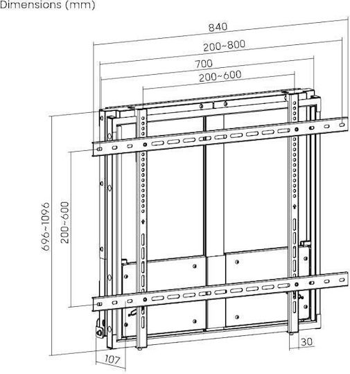 Brateck IFP Стенен Монтаж Ръчно Вертикално Движение 80×60 90kg HAW400E-90