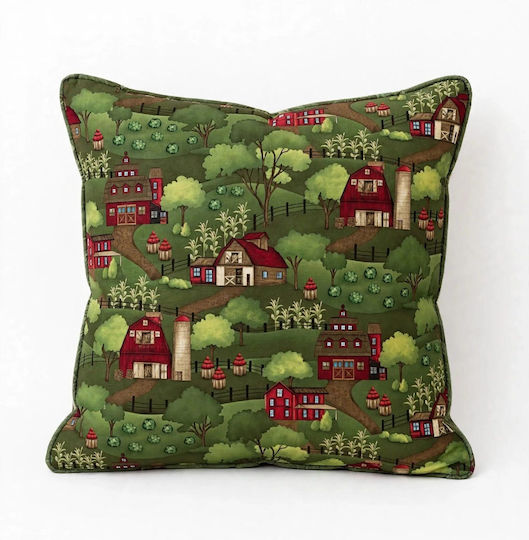 Oxygen Dekorativer Kissenbezug Green Cottage Houses Green Cottage Houses 45x45cm
