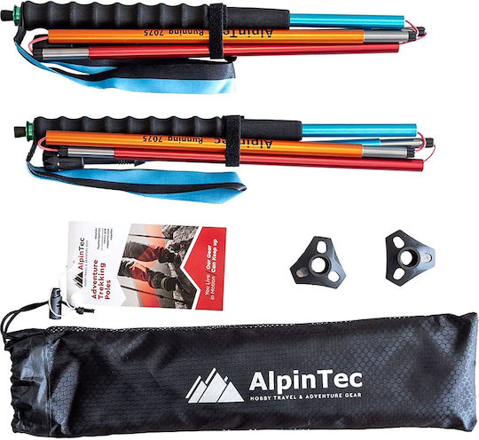 AlpinPro Σπαστό Μπατόν Ορειβασίας Αλουμινίου 1τμχ Μπλε